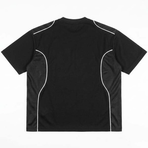 Custom Men's Short Sleeve Sporty T-<b>Shirt</b> Black O-Neck Quick Dry <b>Polyester</b> Regular Fit Letter Print Front - Product Image 4