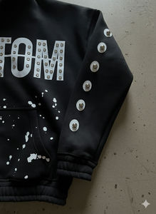 Hoodie personnalisé en molleton teint, coupe oversize pour les marques de streetwear américaines, broderie ton sur ton, faible MOQ - Product Image 5