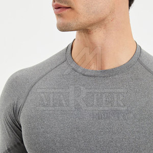 Custom <b>Men</b> <b>Compression</b> <b>Shirts</b> Slim Fit Short Sleeves Moisture Wicking Stretch Eco-Friendly Fitness Workout Sports Wear OEM - Product Image 3