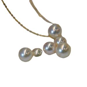 Collier pendentif en perle de mer naturelle Akoya, or 18 carats, miroir lumineux, classique, polyvalent, provenant du Japon, pendentif fin, chaîne de cou - Product Image 5