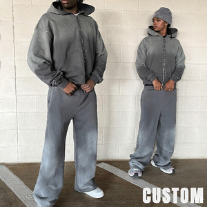 Conjunto de Sudadera con Capucha y Pantalones Deportivos de Alta Calidad, Personalizados, Estilo Urbano, 100% Algodón, para Hombre - Product Image 1