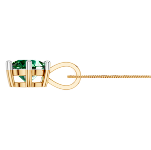 Elegante collar con colgante de solitario Esmeralda chapado en oro rosa de 14K y 18K para mujer, abalorio de oro blanco con piedra natal de mayo - Product Image 5