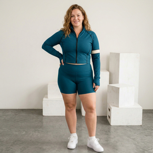 Conjunto de compresión personalizado, elástico en cuatro direcciones, conjunto deportivo de poliéster y spandex para marcas de ropa deportiva. - Product Image 3
