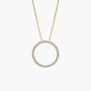 Women's Luxury Riviera Pav Diamond Circle <b>Necklace</b> with 2 CTW Round Cut Lab-Grown Diamonds in White Gold - Product Image 1