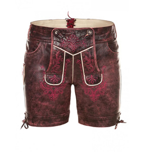 Pantalones Cortos Bávaros Tradicionales para Hombre, Estilo Oktoberfest Alemán, Bordados, Vintage, Marrón, Poliéster, Impermeables, Resistentes al Viento, con Cinturón - Product Image 1