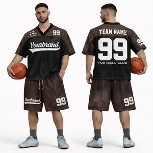 Conjunto de Camiseta y Pantalones Cortos de Fútbol Americano de Alta Calidad, Uniforme Deportivo Transpirable, Ropa de Equipo Personalizada para Entrenamientos y Partidos - Product Image 1