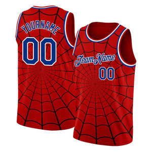 Maillot de basketball personnalisé motif toile d'araignée rouge et rayures violettes, uniforme 2026, kit d'équipe 2025 entièrement sublimé, vêtements de sport cousus - Product Image 2