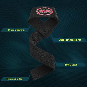 Sangles de musculation FARABI en nylon noir réglables pour haltérophilie, équipement de musculation unisexe pour soulever des poids lourds - Product Image 4