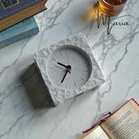 Horloge de table/bureau en marbre de quartz TCE Luxury Art Déco, décoration d'intérieur haut de gamme, horloge élégante pour salon, bureau, hôtel, artisanat d'intérieur élégant