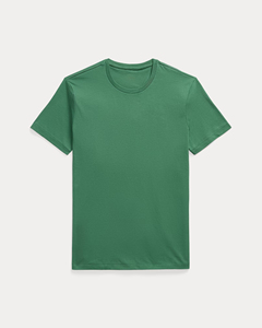Camiseta de Manga Corta para Hombre, 100% Algodón, Verde Sólido, Corte Holgado, Cuello Redondo, Logotipo Frontal, Transpirable, para Verano - Product Image 1