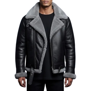 Chaqueta de Cuero Vacuno Unisex Casual con Cremallera, Teñido Liso, Resistente al Viento, Transpirable y con Logotipo Frontal, Precio al por Mayor - Product Image 1