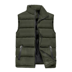 Gilet d'hiver personnalisé avec logo, nouvelle mode, pour hommes, col montant, chaud, matelassé, sans manches, pour l'extérieur - Product Image 4
