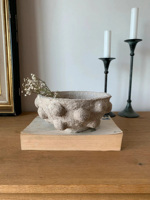 Bol en papier mâché écologique et durable, design Art Déco élégant, fait main, couleur et taille personnalisables, pièce maîtresse pour salon