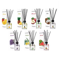 Aromathérapie aux fruits de maison 100ml ensemble de bouteilles de diffuseur d'huile essentielle de roseau de parfum longue durée diffuseur de roseau désodorisant de luxe