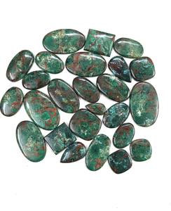 ¡Lote a granel de alta calidad de piedra preciosa suelta verde cabujón de crisocola natural para la fabricación de joyas de forma mixta increíblemente buena! - Product Image 1