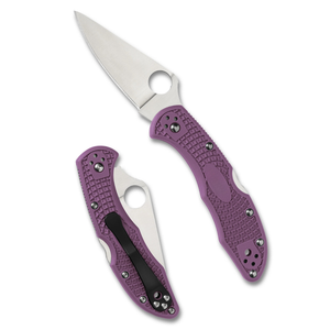 Navajas Plegables con Mango Morado, Hoja de Acero Inoxidable Plateado con Borde Liso, Orificio Circular para el Pulgar, Agarre Antideslizante y Bolsillo Negro - Product Image 2