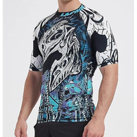 Chemise de compression à manches courtes pour hommes, séchage rapide, protection UV, pour la natation et le surf, OEM