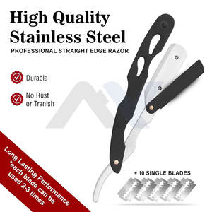 Rasoirs droits professionnels pour hommes en acier inoxydable 100% de qualité supérieure, rasoirs de barbier classiques à bord droit pour le rasage et l'entretien de la barbe - Product Image 3