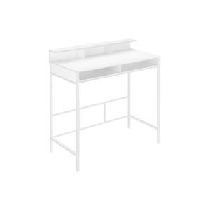 Modern 48L <b>White</b> Laminate and Metal <b>Computer</b> <b>Desk</b> with Storage Shelves for Home Office Work Laptop Standing <b>Computer</b> <b>Desk</b> - Product Image 2