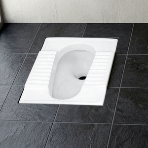 Modern <b>Ceramic</b> Washdown Squatting <b>Pan</b> Toilet WC Floor Mount Sanitary Ware For Urban Metro Bus Bathroom Installation - Product Image 6