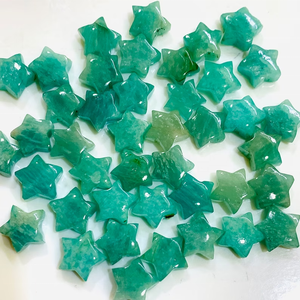 หินอัญมณีแกะสลักด้วยมือรูปทรงดาวหินอเมซอนธรรมชาติสำหรับทำเครื่องประดับลูกปัดแกะสลักขนาด10มม. - Product Image 5