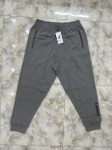 Pantalones Jogger Casuales de Hombre, Grises, de Cintura Media, Estilo Vintage, Ligeros, de Poliéster/Algodón, Tejidos, con Cordón, Ajuste Regular, para Otoño, con Logotipo en la Pierna Derecha - Product Image 2