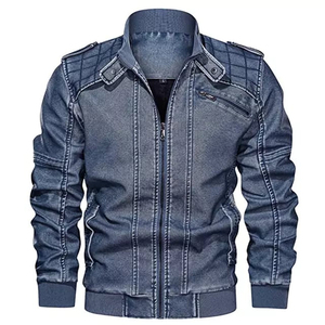 Veste en jean pour homme, style urbain, coupe ajustée, décontractée, en coton, manteau en jean, streetwear tendance, vêtement d'extérieur élégant - Product Image 1