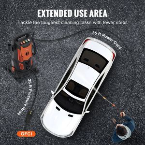 1900W idropulitrice elettrica 26ft tubo 4 ugelli di collegamento rapido maniglia retrattile 2300 PSI Max pulitori ad alta pressione per Patio - Product Image 6