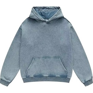 Sweat-shirt à capuche surdimensionné pour homme, couleur unie, coton, tissu molletonné français, vêtements décontractés pour l'automne - Product Image 1