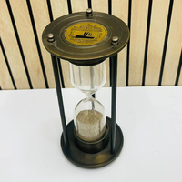 Reloj de Arena de Aluminio con Acabado Negro Antiguo de 8'' con Diseño 3D de Ángel Animal |   Pie Decorativo Vintage para Mesa de Graduación