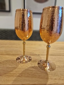 Verre à vin en cuivre martelé ILAHI, écologique, portable, moderne, avec couvercles, emballage en boîte blanche, pour la maison, l'hôtel, les fêtes - Product Image 4