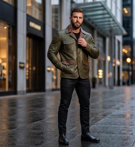 เสื้อแจ็คเก็ตคาวบอยหนังแท้สไตล์ตะวันตกสำหรับผู้ชาย ยี่ห้อ Comfortex International รุ่น Fringe  ตกแต่งด้วยพู่หนังแท้ทั้งตัว - Product Image 1