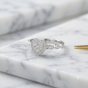 Bague de luxe de créateur en or massif 10K avec diamant de laboratoire, design goutte d'eau, superbe double halo, style cathédrale, pour fiançailles, mariage, cadeau - Product Image 3