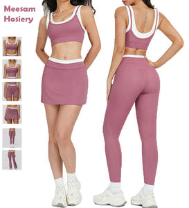 Nuevo Conjunto Deportivo de 2 Piezas para Mujer, Transpirable y Sin Costuras, para Yoga, Manga Larga, Cintura Alta, Pantalones Cortos Ajustados, Leggings - Product Image 6
