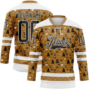 Teams Men's <b>Ice</b> Hockey Jersey Full Sleeve Custom Name Number Breathable Polyester Adult V-Neck Regular Fit Winter Apparel - Product Image 1