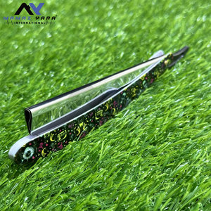 มีดโกนหนวดแบบกำหนดเองได้ ด้ามจับเคลือบกระดาษพิมพ์ลายหรูหรา มีดโกนหนวดสำหรับร้านตัดผม แบรนด์ OEM ใบมีดสแตนเลสแบบตรง - Product Image 5