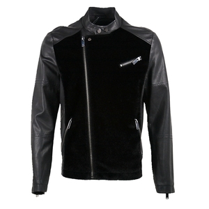 Men's Slim Fit Faux Leather <b>Waterproof</b> Cafe Racer Motorcycle <b>Jacket</b> Front Ribbed Moto Biker Zip-Up Winter Streetwear - Product Image 5