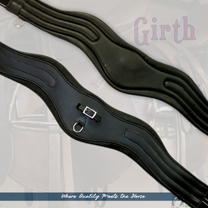 Sangle anatomique en cuir souple double couche élastique avec fixation SS, taille 38-42 pouces, emballage individuel HM GLOBAL Horse - Product Image 2
