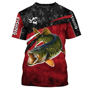 T-shirt de pêche à manches longues pour homme, imprimé sur mesure, UPF 50, en coton doux et respirant, pour la pêche en plein air, marque privée OEM - Product Image 5