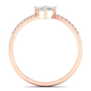 แหวนหมั้นเพชรโมอิสซาไนต์ทรงลูกแพร์ REYES น้ำหนัก 0.8 กะรัต ทองคำขาว 14K รับรองโดย GRA ของขวัญแต่งงาน เครื่องประดับชั้นดีสำหรับผู้หญิง - Product Image 4