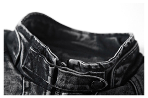 Custom Made Men <b>Denim</b> <b>Jacket</b> Outdoor Wear Anti-Wrinkle <b>Lightweight</b> Durable Stand Collar Patchwork Waterproof Windproof - Product Image 2