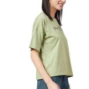 Camiseta de Algodón Extra Grande Personalizada para Mujer, Camiseta Informal de Manga Corta con Estampado Gráfico, Top Holgado de Verano, Venta al Por Mayor OEM - Product Image 5