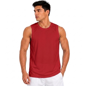 Camiseta sin Mangas Unisex Roja con Cuello Redondo, Tejido de Malla de Secado Rápido, Poliéster, Posiciones Personalizables para Logotipo Delantera/Trasera, Nombre del Equipo Personalizado - Product Image 1
