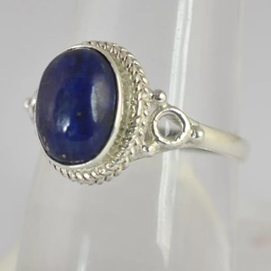 <b>Lapis</b> <b>Lazuli</b> <b>Ring</b> 925 Sterling Silver Handmade Boho Statement Promise Jewelry for Women Natural Oval Shape Gemstone Jewelry - Product Image 4