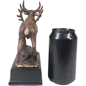 Bronze Deer Sculpture Handmade Animal <b>Figure</b> Decor for Living Room <b>Christmas</b> Tabletop Artistic Traditional Design - Product Image 2