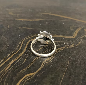 Sterling Silver 925 Unisex <b>Lapis</b> <b>Lazuli</b> Stylish Vintage <b>Ring</b> Trendy Flower Shape Wear Any Occasion - Product Image 5