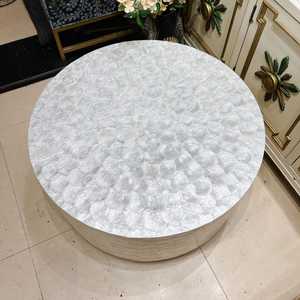 Mesa de Centro Moderna Tallada a Mano con Incrustaciones de Madreperla Ecológica, Mesa Redonda de Lujo con Forma Personalizada para Muebles de Sala de Estar - Product Image 4