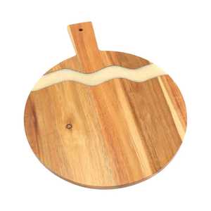 Planche à découper en résine époxy d'acacia, forme carrée, épaisseur 2,0 cm, plateau de service pour charcuterie et fromages, planche de cuisine - Product Image 2