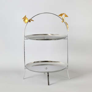 Support à gâteau à 3 étages en acier inoxydable, assiettes à fruits et desserts, plateau de service pour mariage et fête - Product Image 5