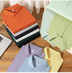 Camiseta polo de negocios de alta gama, 380 gramos de tela de algodón, impresión digital personalizada, holgada y transpirable, talla grande. - Product Image 3